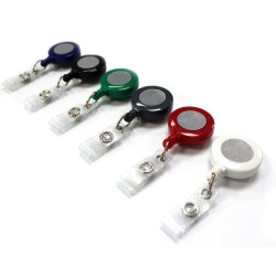 Yo-Yo Badge Reel Medium Duty with Silver Sticker 90cm Retractable Cord - Strap Fitting - pack of 25 Yo-Yo Badge Reel Medium Duty with Silver Sticker 90cm Retractable Cord - Strap Fitting - pack of 25