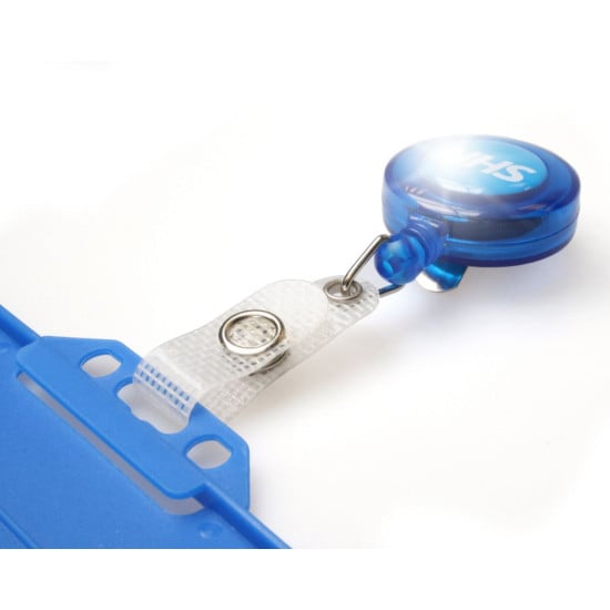 Pre-Printed NHS Blue Lanyard with Double Breakaway and Badge Reel - Pack of 100