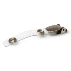 Locking Lever Clip with Clear Strap and Metal Popper Fastening - Pack of 100