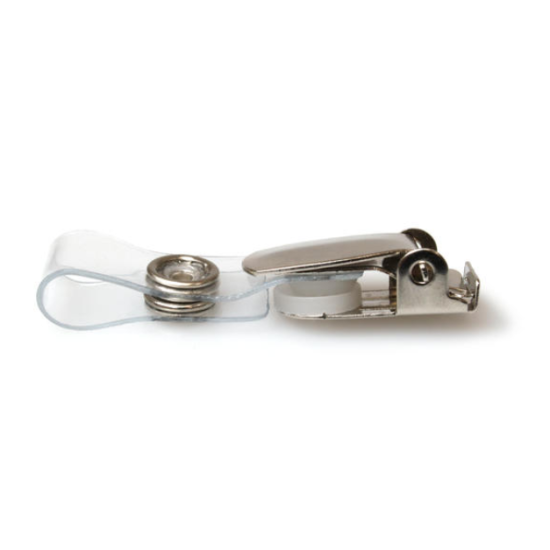 Locking Lever Clip with Clear Strap & Metal Popper Fastening