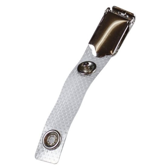 Locking Clip with Reinforced Vinyl Strap and Metal Popper Fastening