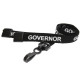 15mm Pre-Printed GOVERNOR Lanyard with Black Plastic Clip - Pack of 100