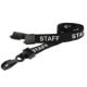 15mm Pre-Printed STAFF Lanyard with Black Plastic Clip - pack of 100