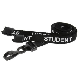 15mm Pre-Printed STUDENT Lanyard with Black Plastic Clip - Pack of 100 - In stock! 15mm Pre-Printed STUDENT Lanyard with Black Plastic Clip - Pack of 100 - In stock!