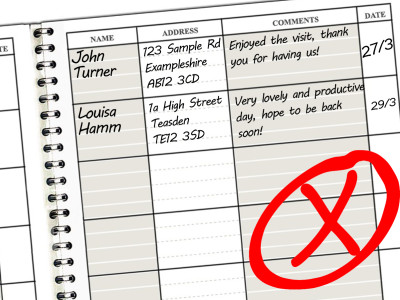 Is Your Visitors' Book Breaking GDPR Law?