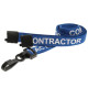 15mm Pre-printed CONTRACTOR Lanyard with Black Plastic Clip - pack of 100
