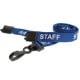 15mm Pre-Printed STAFF Lanyard with Black Plastic Clip - pack of 100