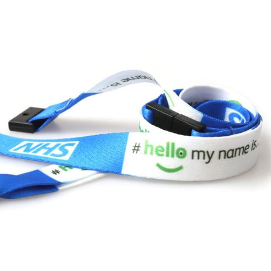 #hellomynameis... Printed Lanyard with Health and Safety Breakaway and Metal Dog Clip - pack of 10