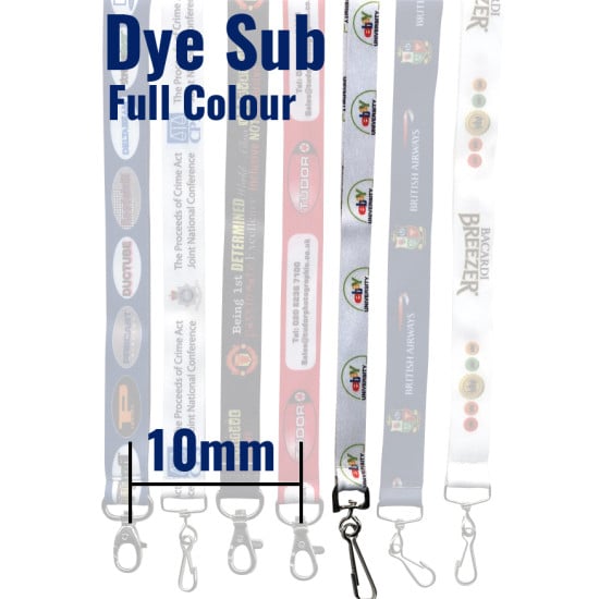 10mm Dye Sublimation Full Colour Personalised Lanyards - 15-20 Day Delivery