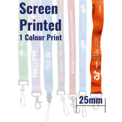 25mm Screen Printed Coloured Lanyards - 1 Colour Print - 14-21 day delivery 25mm Screen Printed Coloured Lanyards - 1 Colour Print - 14-21 day delivery