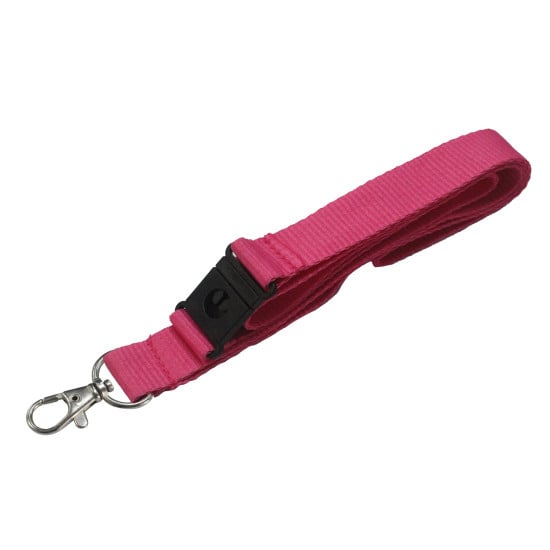 20mm Plain Pink Polyester Lanyards (Pack of 25)