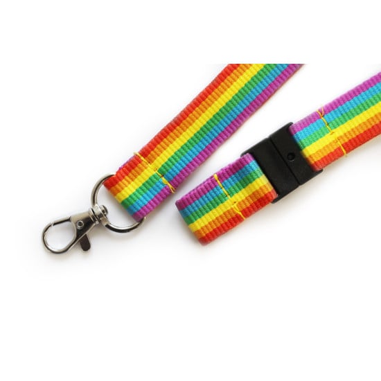 20mm Rainbow Striped | LGBT | Pride | Polyester Lanyards – Pack of 25