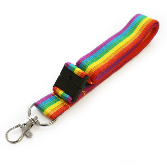 20mm Rainbow Striped | LGBT | Pride | Polyester Lanyards – Pack of 25