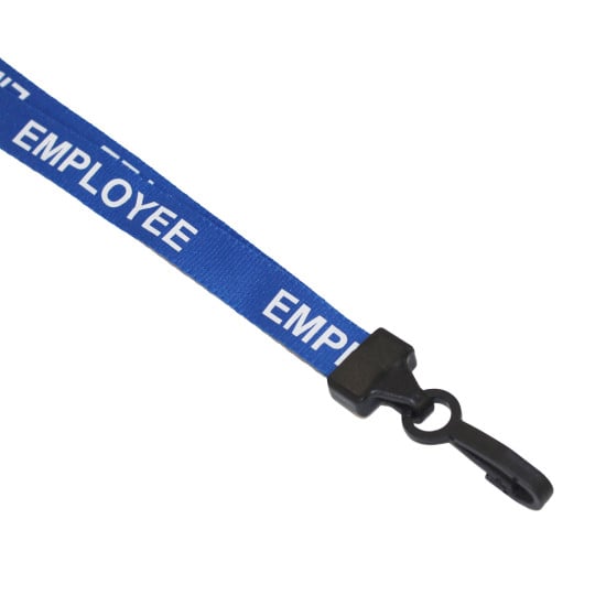 Pre-printed EMPLOYEE lanyards with black plastic clip