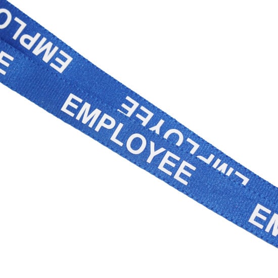 Pre-printed EMPLOYEE lanyards with black plastic clip