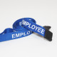 Pre-printed EMPLOYEE lanyards with black plastic clip