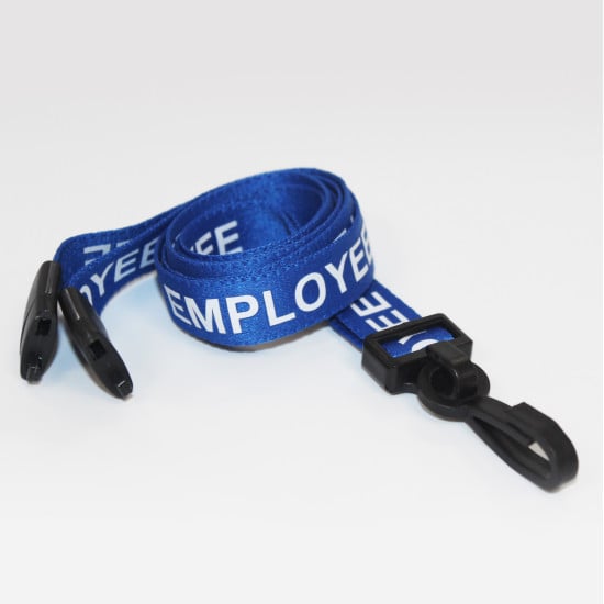 Pre-printed EMPLOYEE lanyards with black plastic clip