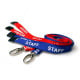 50 Royal Blue STAFF & 50 Red VISITOR Pre-Printed 15mm Lanyards with Metal Lobster Clip