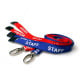 50 Royal Blue STAFF and 50 Red VISITOR Pre-Printed 15mm Lanyards with Metal Lobster Clip