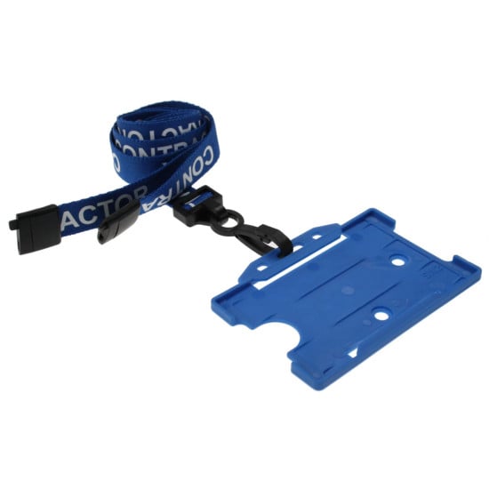 15mm Pre-printed CONTRACTOR Lanyard with Black Plastic Clip - pack of 100