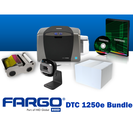 FARGO DTC1250e ID Card Printer Bundle