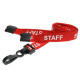 15mm Pre-Printed STAFF Lanyard with Black Plastic Clip - pack of 100 - IN STOCK!