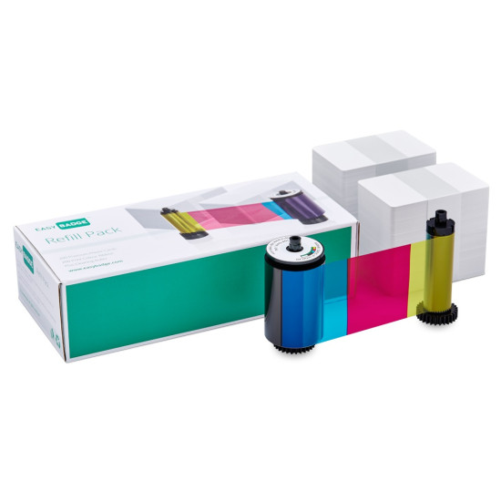 EasyBadge 1.0 Refill Pack - YMCFKO Full Colour UV Ribbon and 200 cards