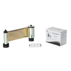 IDP SMART 31 and 51 Metallic Gold Monochrome Printer Ribbon With Cleaning Roller IDP SMART 31 and 51 Metallic Gold Monochrome Printer Ribbon With Cleaning Roller
