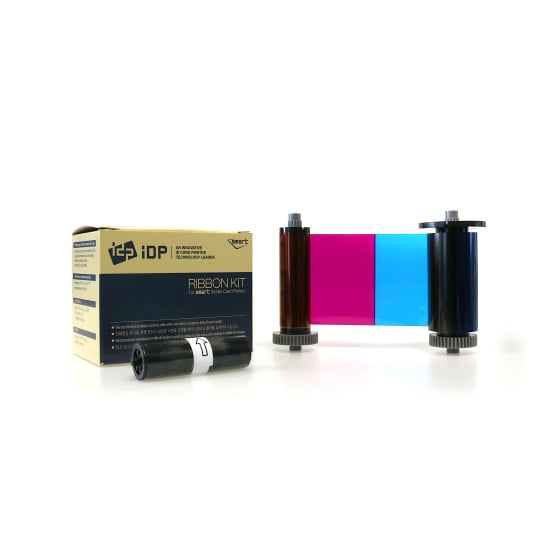 IDP SMART 21 YMCFKO Colour Printer Ribbon With UV Panel and Cleaning Roller 653362