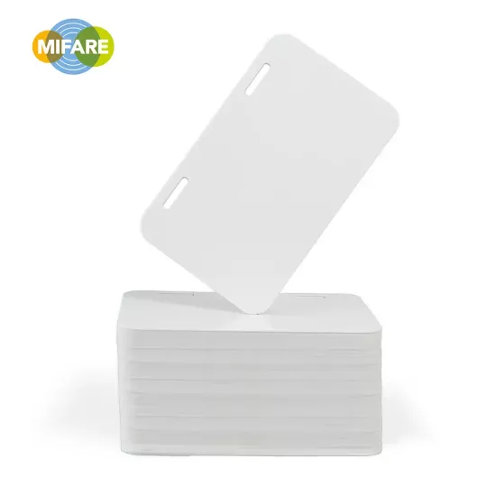 NXP NTAG213 With Dual Slot Punch Landscape Plain White Cards Pack of 100