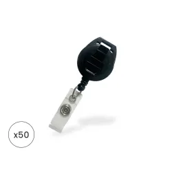 Black Badge Reel with Lanyard Clip Fitting (Pack of 50) Black Badge Reel with Lanyard Clip Fitting (Pack of 50)
