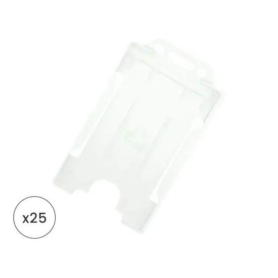 Portrait view of a BioBadge biodegradable ID card holder