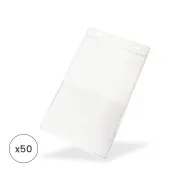 Event Badge Holder - Vinyl pouch with pocket at bottom - Portrait - pack of 50 Event Badge Holder - Vinyl pouch with pocket at bottom - Portrait - pack of 50