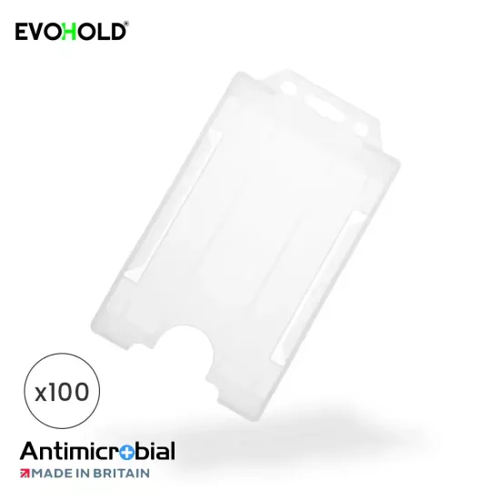 Evohold Antimicrobial Open-Faced Card Holders Portrait Single Sided - Pack of 100
