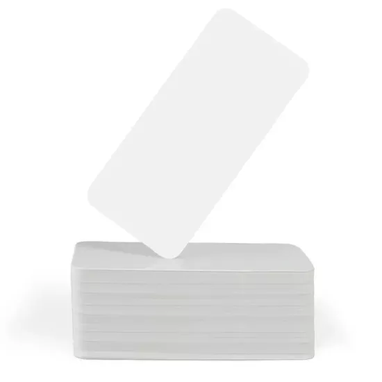 Blank White 128mm 500 Micron PVC Cards (Pack of 100)
