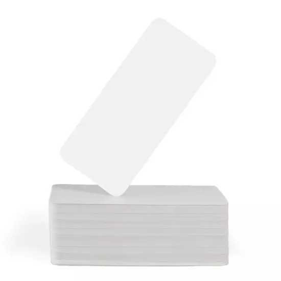 Blank White 140mm 760 Micron Extended Cards (Pack of 100)
