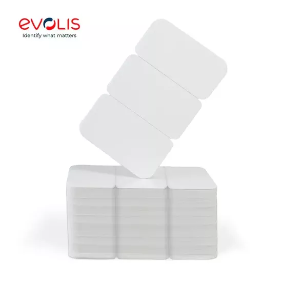 Evolis Blank White PVC 3TAG Cards (Pack of 100)