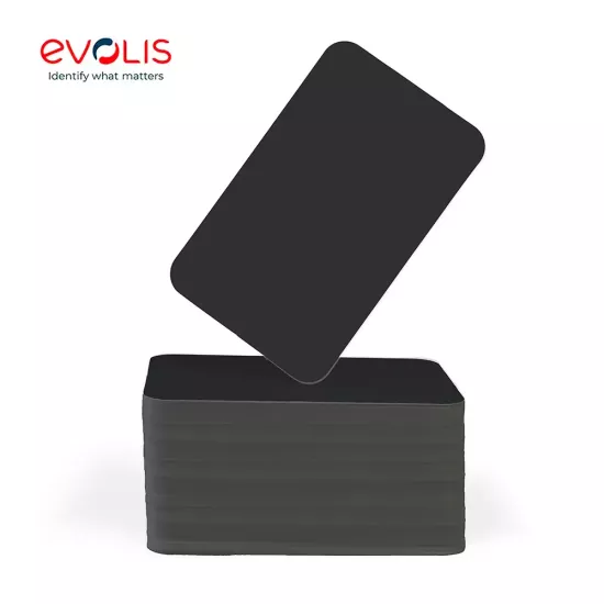 Evolis Matte Black PVC Cards (Pack of 100) 