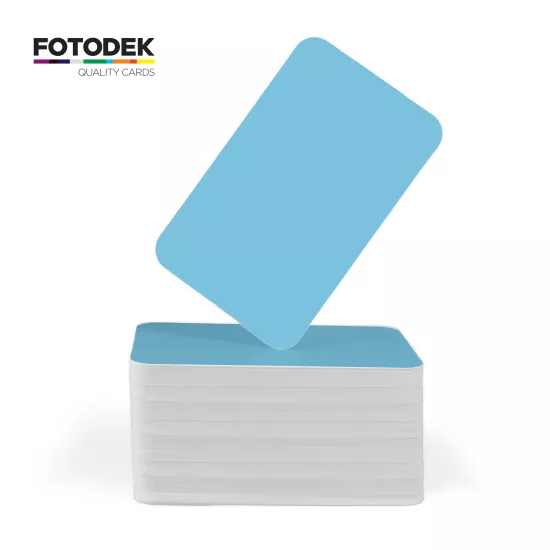 FOTODEK® White Core Airforce Blue PVC Cards (Pack of 100)