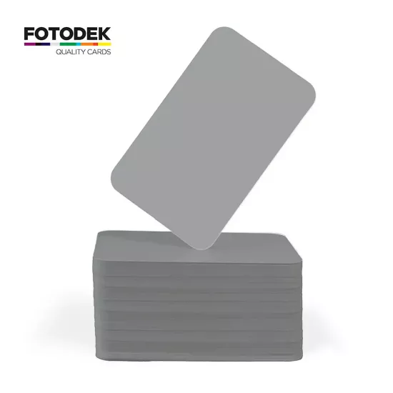 FOTODEK® Solid Core Battleship Grey PVC Cards (Pack of 100)