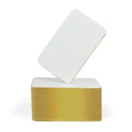 FOTODEK® PVC Plain White Gold Foil Edge Cards (Pack of 100)