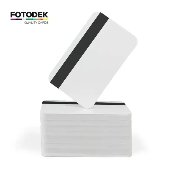 FOTODEK® PVC Plain White Cards with Hi-Co Magstripe 4000 OE (Pack of 100)