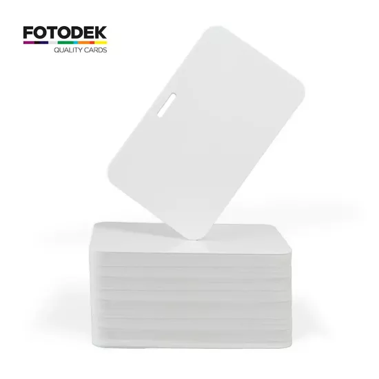 FOTODEK® PVC White Cards Landscape Slot Punch (Pack of 100)