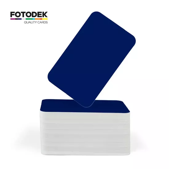FOTODEK® White Core Bristol Blue PVC Cards (Pack of 100)