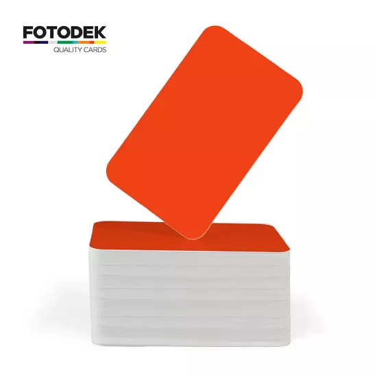 FOTODEK® White Core Burnt Orange PVC Cards (Pack of 100)