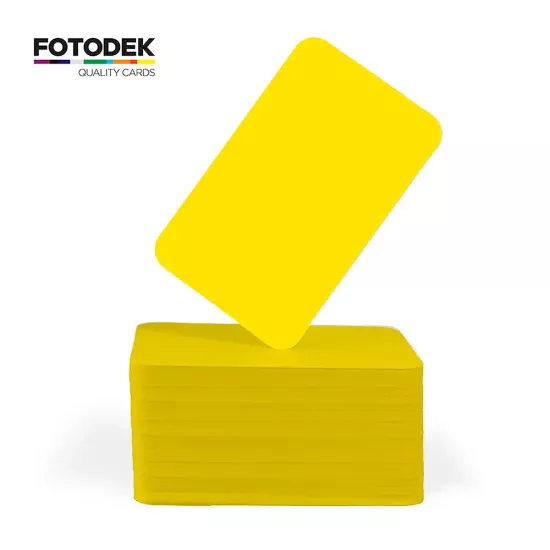 FOTODEK® Solid Core Canary Yellow PVC Cards (Pack of 100) 
