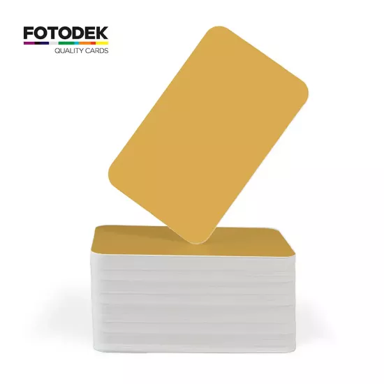 FOTODEK® White Core Champagne Gold PVC Cards (Pack of 100)