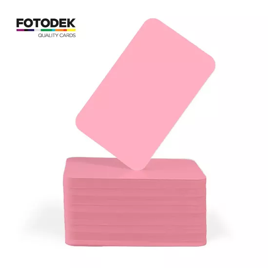FOTODEK® Solid Core Marshmallow Pink PVC Cards (Pack of 100)