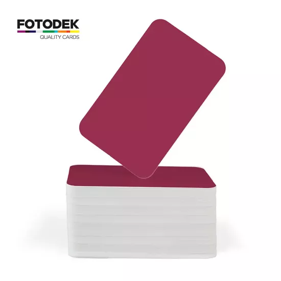 FOTODEK® White Core Mulberry PVC Cards (Pack of 100)