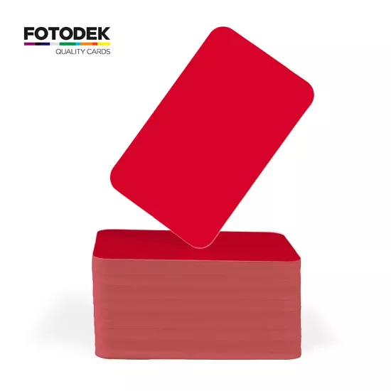 FOTODEK® Solid Core Pillarbox Red PVC Cards (Pack of 100)